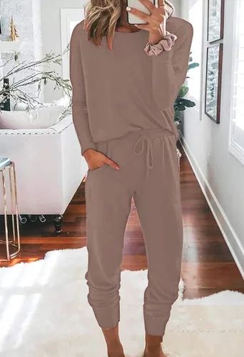 Vista 2 de Fixmatti - Conjunto deportivo de 2piezas para mujer de estilo informal, pantalón largo