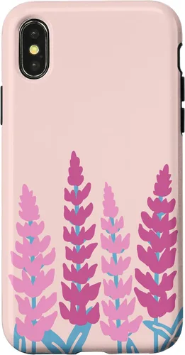 Vista 4 de iPhone 14 Lindo altramuz polyphyllus flor púrpura planta floral para mujeres caso