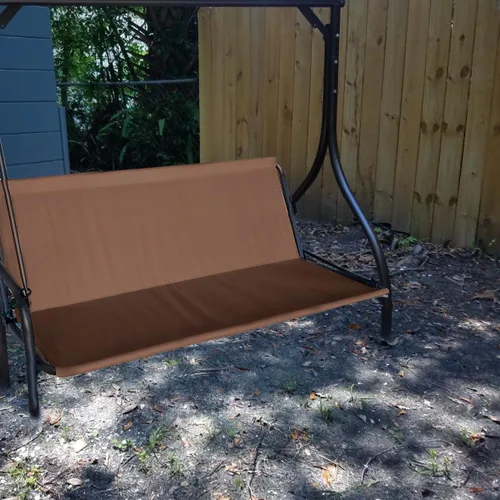 Vista 2 de J&C Funda de repuesto para asiento de columpio de patio, 600D, resistente, soporte de asiento de columpio para exteriores, impermeable, resistente a