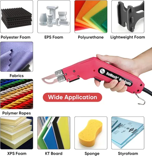 Vista 5 de ROMECH Foam Cutter Pro Cuchillo Eléctrico Caliente, Kit de Herramientas de Corte de Espuma de Poliestireno de 100W - con Estuche de Servicio Pesado