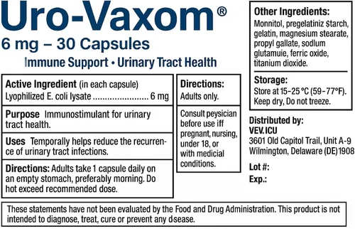 Vista 2 de Fórmula Urovaxom, URO-Vaxom 30CPS, Versión Europea