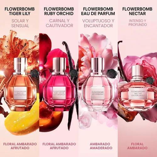 Vista 5 de Viktor&Rolf - Flowerbomb Nectar Eau de Parfum - Perfume para mujer - Floral, picante y cálido - Con notas de pólvora y vainilla