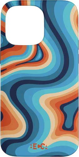 Vista 21 de Funda psicodélica para iPhone 16 Retro Groovy Liquid Swirl Hippie 70's 80's