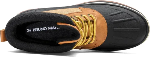 Vista 4 de Bruno Marc Botas de nieve impermeables aisladas para hombre, con forro de piel cálida, botas de invierno para exteriores