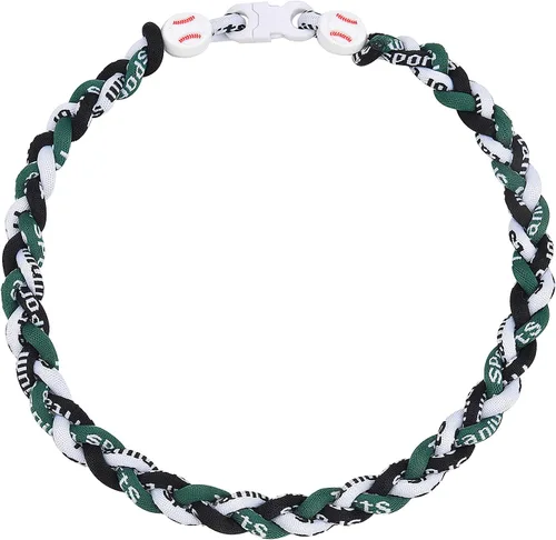 Vista 20 de Collar de béisbol de 18 pulgadas, regalos de goteo de béisbol, collares deportivos de tres trenzas, collares de titanio Tornado de cuerda deportiva