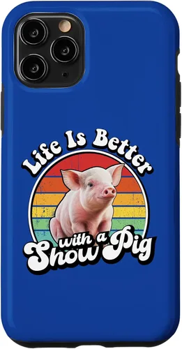 Vista 29 de Mens Womens Retro Vintage Life is Better Cute Show Pig Lover Case for iPhone 17