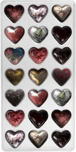 Vista 10 de Funshowcase Rosa, corazón, cúpula, diamante, forma ovalada molde de chocolate de plástico 6 piezas Set tamaño de mordida