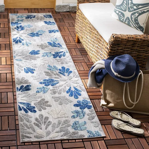 Vista 9 de SAFAVIEH Cabana Collection CBN800F - Alfombra decorativa floral para interiores y exteriores, no desprende pelusa, fácil de limpiar, 2 x 4 pies