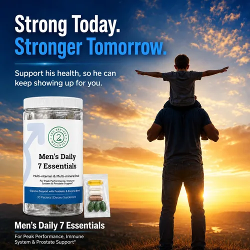 Vista 6 de Daily 7 Essentials Paquete de Vitaminas para Hombres - Paquete de 7 Multivitamínicos y Multiminerales para Hombres Adultos para Energía