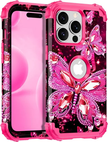 Vista 13 de Miqala Funda para iPhone 11 Pro Max, que brilla en la oscuridad, tres capas, resistente, a prueba de golpes, protección de cuerpo completo