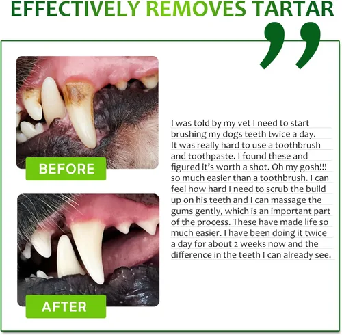 Vista 6 de Petstoral Toallitas de cuidado dental para perros y gatos, 50