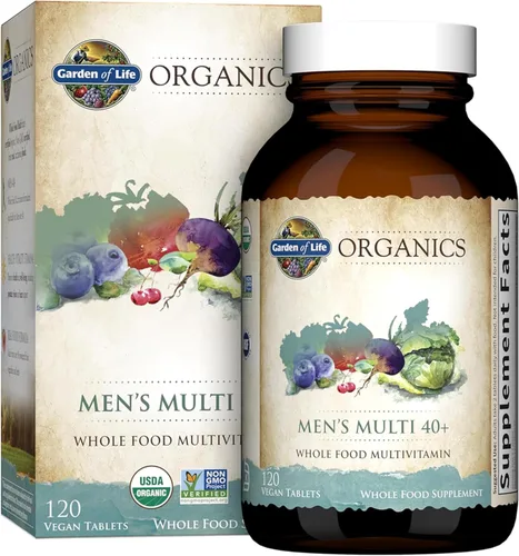 Vista 9 de Garden of Life Organics Multivitamínico de alimentos enteros para hombres de 40+, 60 tabletas, multivitamínico vegano para hombres para la salud