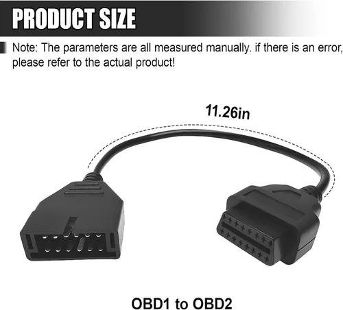 Vista 2 de Adaptador OBD1 a OBD2, lector de código de cable automático, herramienta de extensión de diagnóstico, OBD1 de 12 pines a OBD2 16 pines, cable