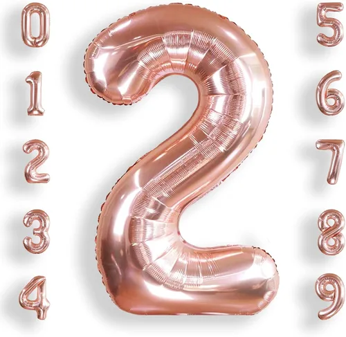 Vista 30 de AULE Globos grandes de 40 pulgadas con números 0 azules, globos grandes de números de aluminio, decoraciones de fiesta de cumpleaños de helio