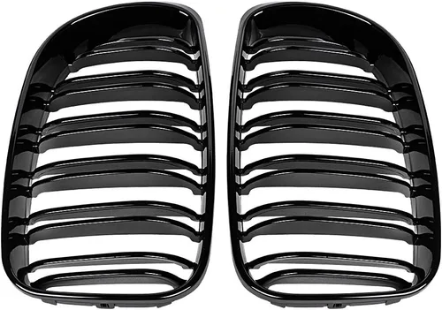 Vista 8 de Astra Depot Parrilla frontal con forma de riñón, color negro brillante, compatible con BMW Serie 1 E81, E82, E87, E88 2007-2011