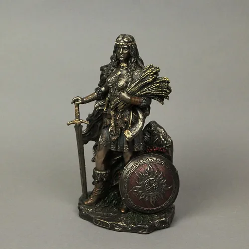 Vista 2 de Veronese Design Lady SIF - Escultura de resina de la diosa nórdica de la tierra y de la familia, de 8 5/8 pulgadas, acabado en bronce
