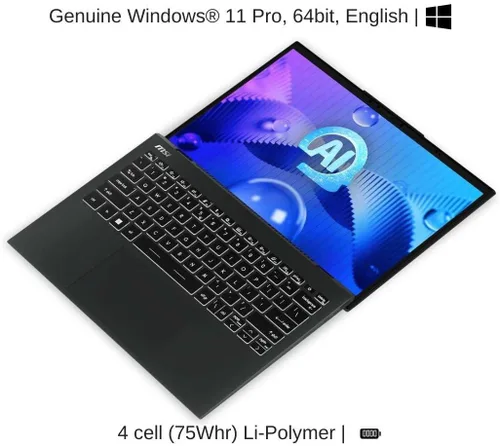 Vista 8 de HIDevolution [2024] MSI Prestige 13 AI Evo A1MG [gris estelar] QHD+ OLED de 13.3 pulgadas, 1.4 GHz Ultra 7-155H, gráficos Intel Arc, 16 GB LPDDR5
