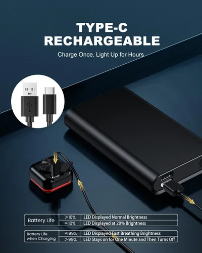 Vista 6 de ONVIAN Luz trasera de bicicleta para montaje en bastidor trasero de bicicleta, linterna LED recargable por USB, linterna de seguridad para bicicleta