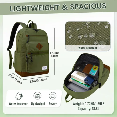 Vista 2 de Chase Chic Mochila escolar para hombres y mujeres, mochila informal para adolescentes, niños, niñas, escuela secundaria, universidad, trabajo