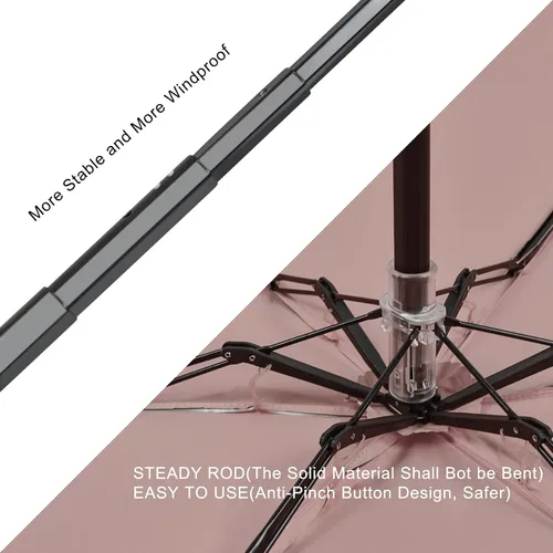 Vista 2 de LEAGERA Mini Umbrella For Purse - UPF 50+ UV Blocker Umbrella, Small Lightweight Travel Umbrella Compact Sun Umbrella, Women Kids Parasol Umbrellas