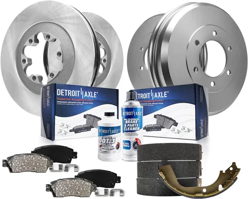 Vista 69 de Detroit Axle - Kit de frenos para Land Rover LR3 2005-2009, Rotores de freno deportivos Range Rover 2006-2009 y pastillas de freno de cerámica 2007