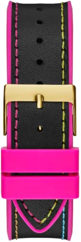 Vista 3 de GUESS US - Reloj analógico de calavera de cuero múltiple para mujer negro Black Snakeskin