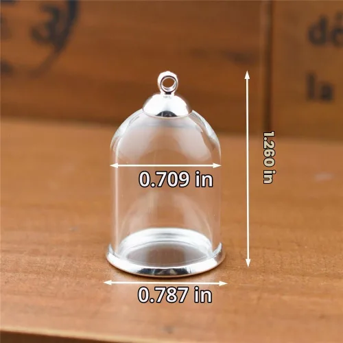 Vista 3 de 10 piezas de botella de globo de vidrio de tubo transparente con accesorios, cúpula de vidrio hueca, dijes colgantes de frasco, Vidrio, Clásico