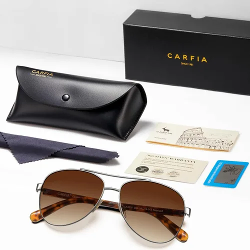 Vista 35 de CARFIA Gafas de sol polarizadas para mujer, protección UV, brazos de acetato, marco de metal, sombras para mujer, CA3216