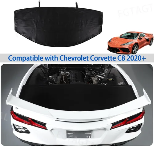 Vista 7 de Funda trasera para maletero compatible con Chevrolet Corvette C8 Stingray 2020-2026, cubierta de seguridad de cuero para maletero trasero, Negro