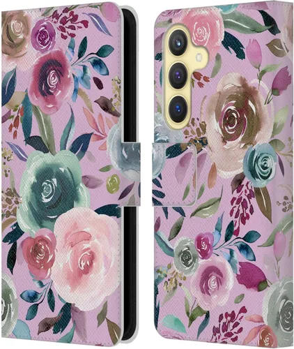 Vista 77 de Head Case Designs Officially Licensed Ninola Abstract Poppies Lilac Floral Leather Wallet Case Compatible with Samsung Galaxy A07 4G