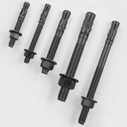 Vista 2 de Wensilon 10 piezas sujetadores estándar de 1/2 x 4-1/2 pulgadas para anclajes de cuña negros de alta resistencia para cemento y hormigón