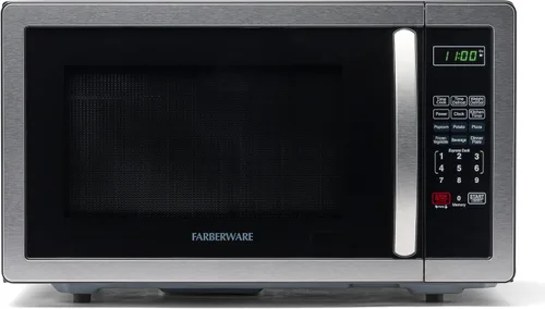 Vista 5 de BLACK+DECKER BCRK17V - Refrigerador compacto Energy Star de una sola puerta con congelador y microondas Farberware para encimera, 1000 vatios, 1.1