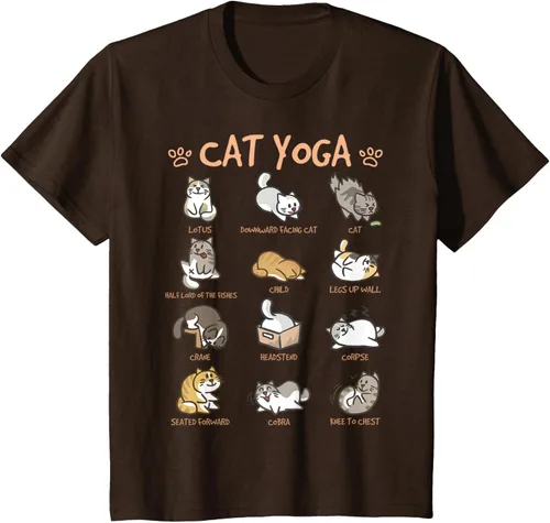Vista 55 de Cat Yoga Poses Cats Practicing Mindfulness Meditación Kitten - Camiseta, Negro, S
