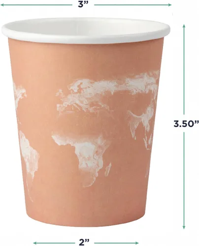 Vista 3 de ECO PRODUCTS World Art - Tazas de café desechables, tazas de papel, 8 onzas