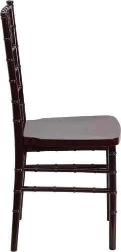 Vista 6 de Flash Furniture HERCULES PREMIUM Series Silla apilable de resina de caoba Chiavari Weddings And Parties, Durable Resin, Easy To Clean