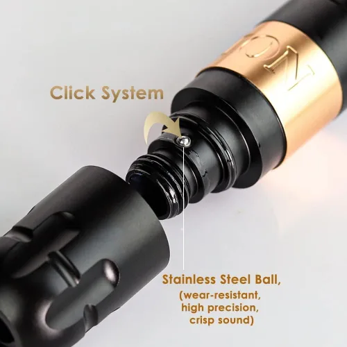 Vista 5 de Ambition Soldier - Bolígrafo rotativo de batería para tatuajes con cartucho, máquina de tatuaje con motor sin núcleo de 2400 mAh, fuente