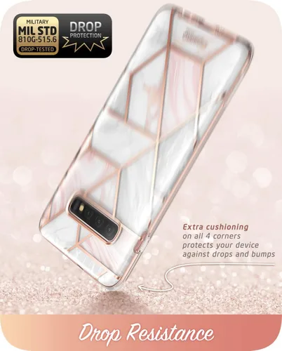 Vista 4 de i-Blason Cosmo Series - Funda para Samsung Galaxy S10+ Plus, elegante funda protectora con purpurina sin protector de pantalla integrado (mármol)