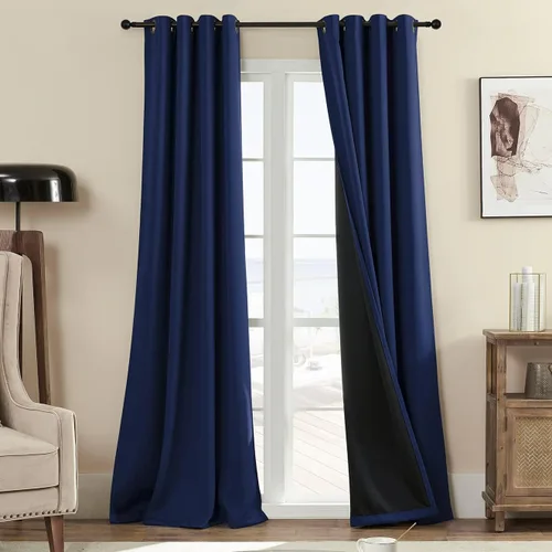 Vista 22 de Rutterllow - Cortinas 100% opacas, paneles de cortina con ojales, aislamiento térmico y bloqueo de luz para habitación y sala de estar