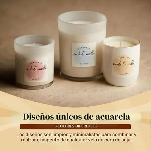 Vista 4 de Etiquetas perfumadas para velas personalizadas (300 piezas) 2 "Etiqueta