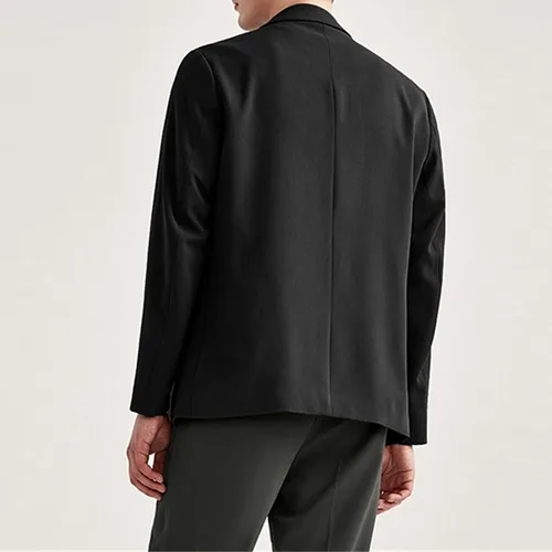 Vista 4 de Aipengry Chaqueta de traje formal de negocios para hombre, casual, 1 botón, chaqueta de vestir de un solo botonadura, chaqueta moderna para fiesta