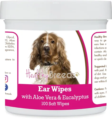 Vista 147 de Healthy Breeds Affenpinscher Toallitas de limpieza de oídos con aloe y eucalipto para perros, 100