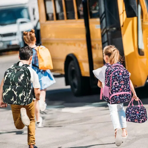 Vista 51 de Juego de mochila para niñas y adolescentes, mochila escolar para niños con bolsa para el almuerzo, estuche para lápices, mochilas escolares