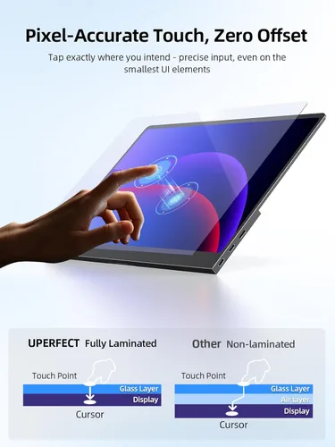 Vista 2 de UPERFECT Monitor portátil OLED con pantalla táctil de 14 pulgadas, 3K 2880 x 1800 120Hz Monitor portátil para juegos de 0.1 ms, 500 liendres