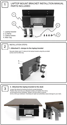 Vista 7 de Soporte vertical para portátil de montaje lateral para almacenamiento de escritorio, se adapta a