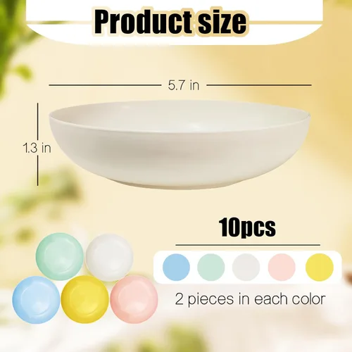 Vista 2 de 10 cuencos de comida para gatos para aliviar la fatiga de los bigotes, platos para gatos de 5.7 pulgadas para alimentos y agua, cuencos de paja