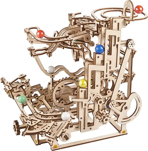 Vista 10 de UGEARS Cadena de Elevación de Carrera de Mármol 3D Rompecabezas de Madera para Adultos - Kits de Modelo de Madera para Modelos de Adultos