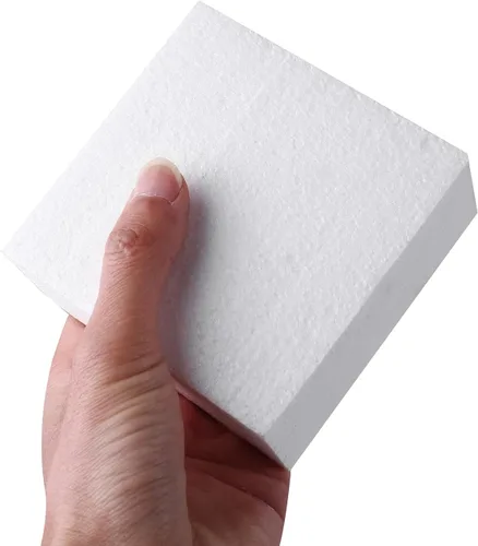 Vista 3 de AMZQNART 8 paquetes de bloques de espuma para manualidades, bloques cuadrados de espuma de poliestireno de 4x4x2 para escultura artística, arreglos