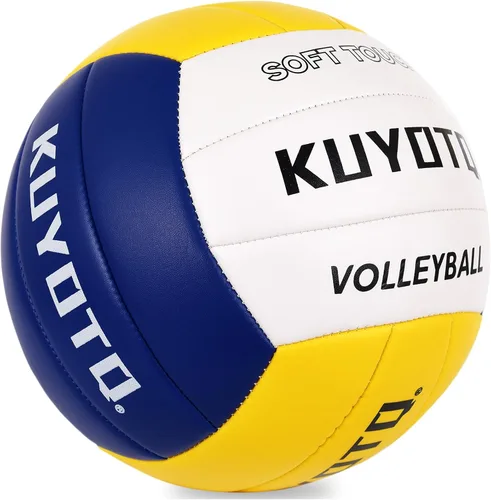 Vista 10 de KUYUTQ Beach Volleyball Official Size 5 for in & Outdoor, Sand Volley Ball with Thickened Soft Leather Cover Outdoor Volleyball, Machine Stitched