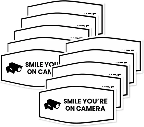 Vista 70 de Fancy Smile You're On Camera Letrero (negro) - Mediano (1 unidad)