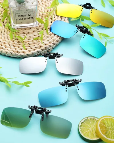 Vista 5 de 5 pares de gafas de sol polarizadas con clip sin borde, gafas de conducción antirreflejos